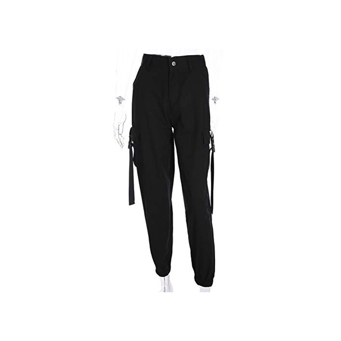 Products WBWANY Pantalones Mujer Casual Joggers Caqui Negro Cintura Alta Loose Pantalones de