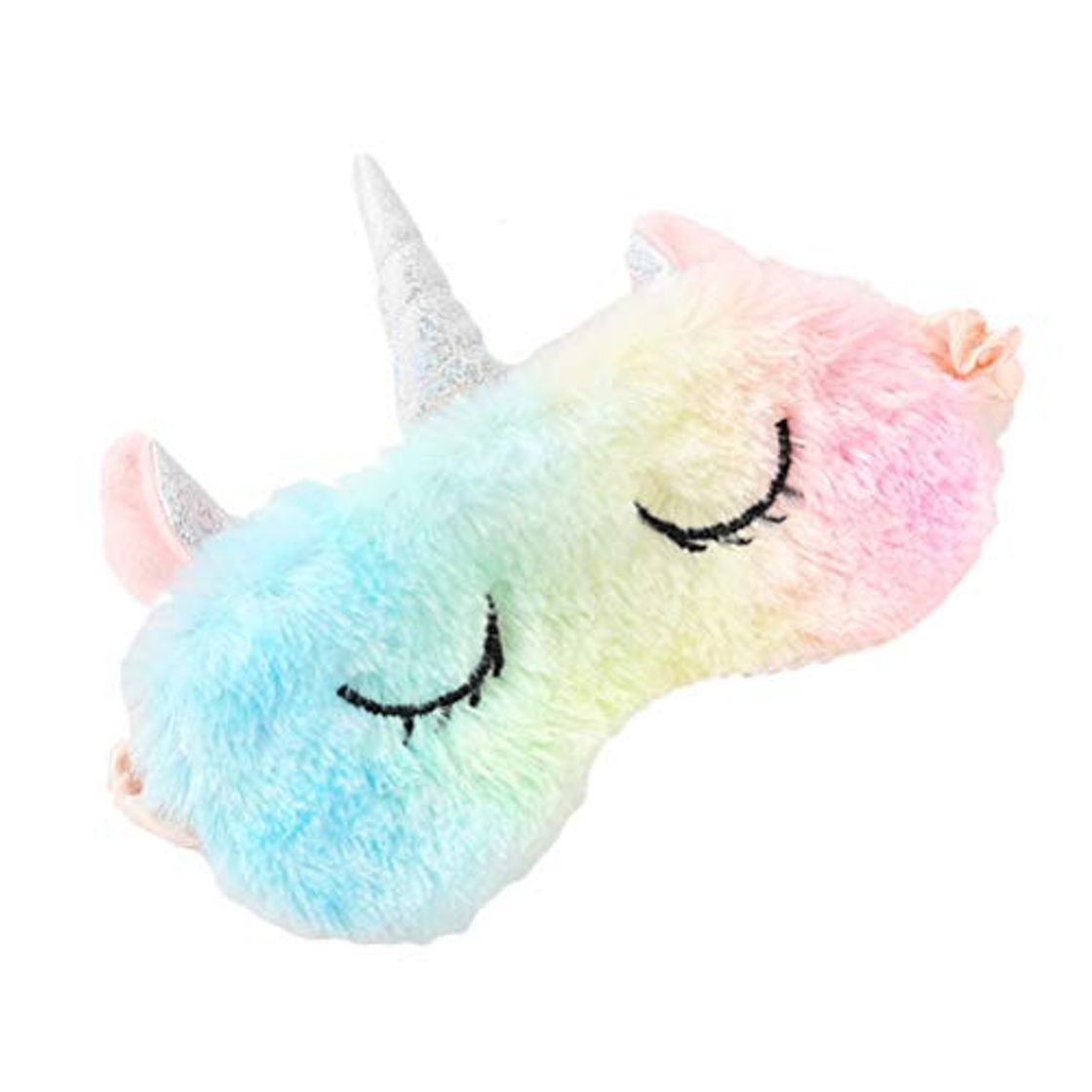 Places Bonita máscara para dormir de peluche con forma de unicornio