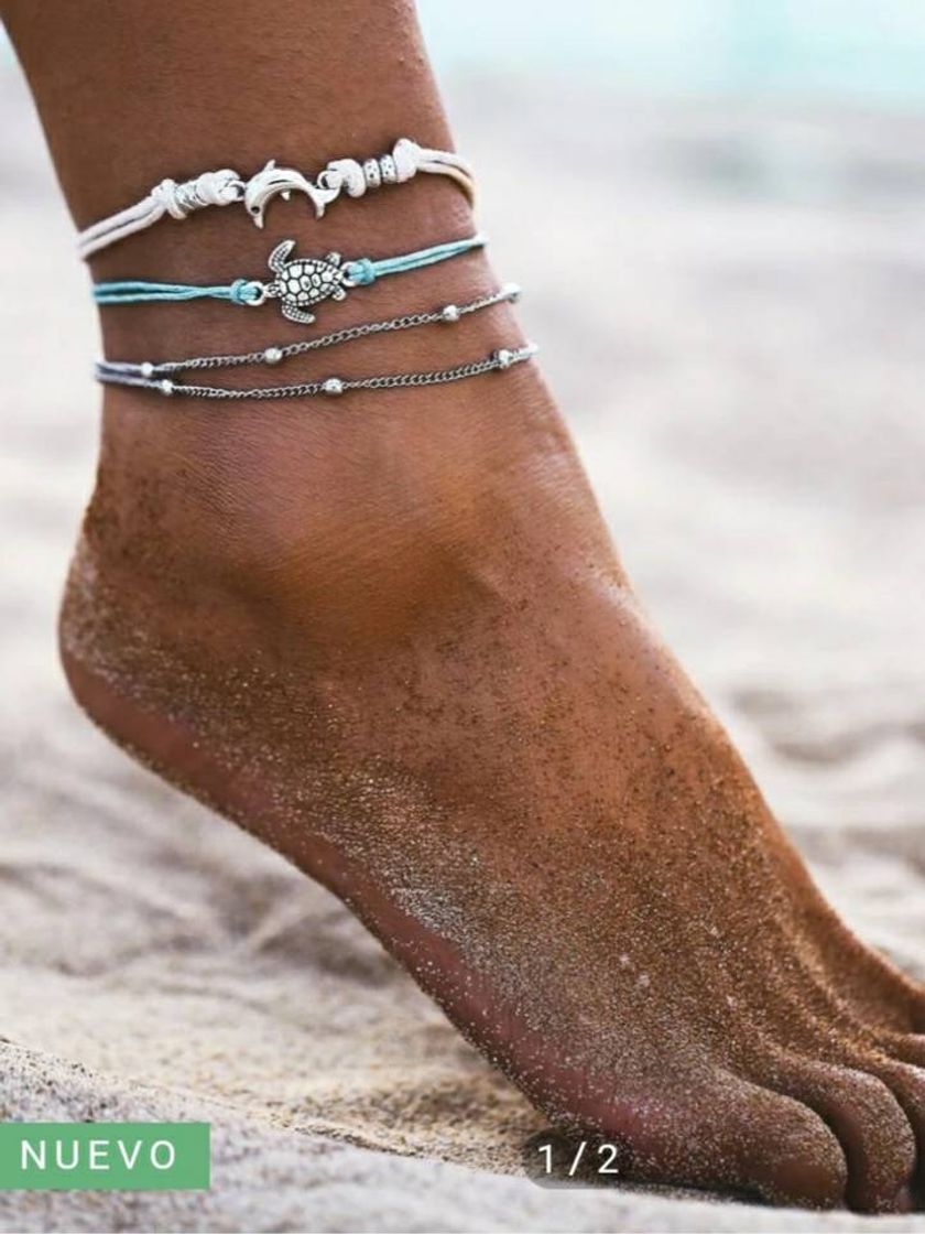 Social 3pcs Turtle Dolphin Decor Anklet
