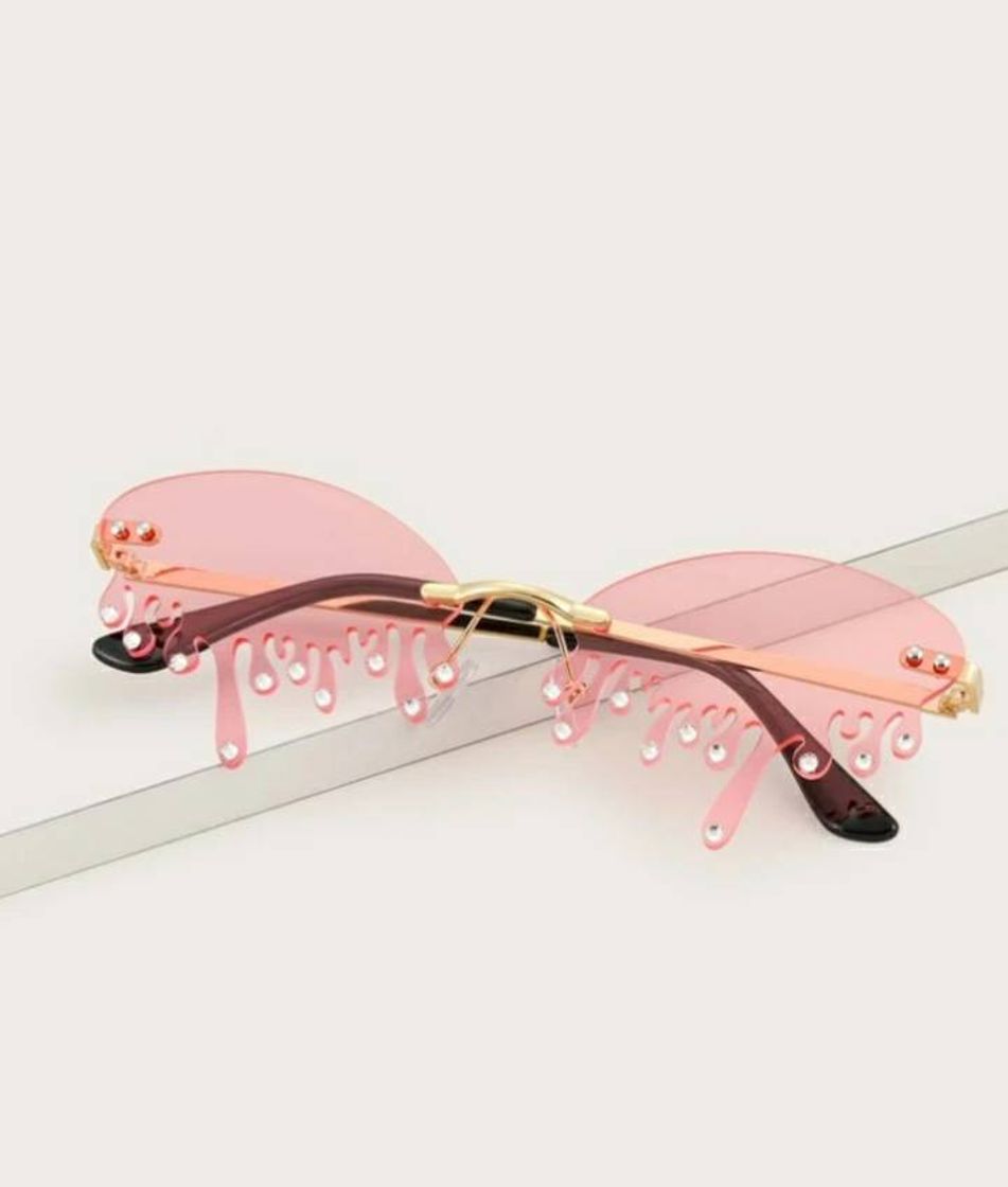 Social Rhinestone Rimless Sunglasses
