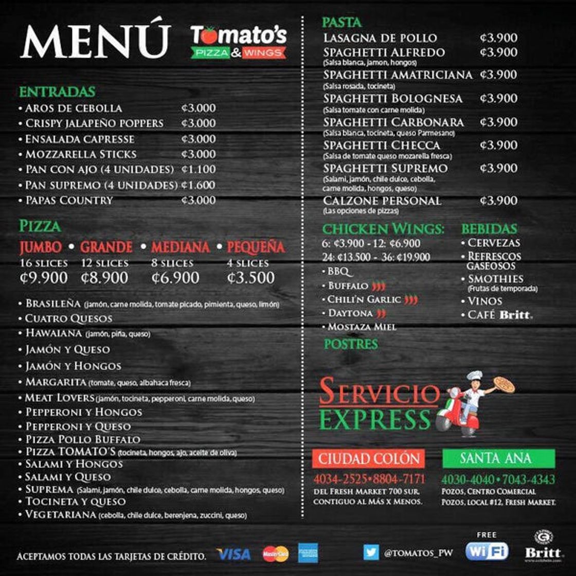 Restaurantes Tomato's Pizza & Wings