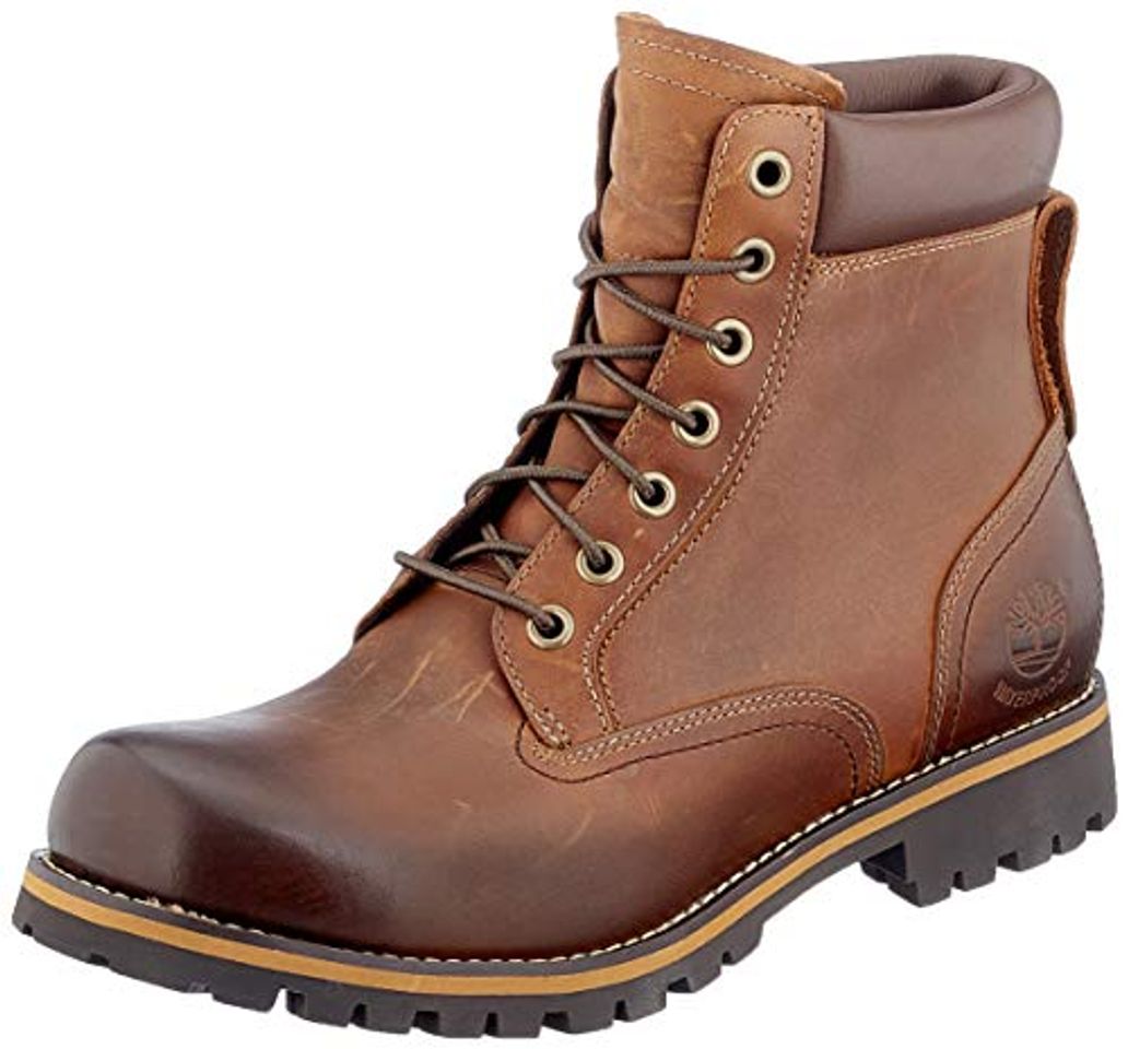Social Timberland Rugged 6 Inch Plain Toe Waterproof, Botas para Hombre, Marrón
