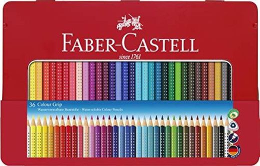 Faber-Castell 112435 - Estuche de metal con 36 lápices triangulares