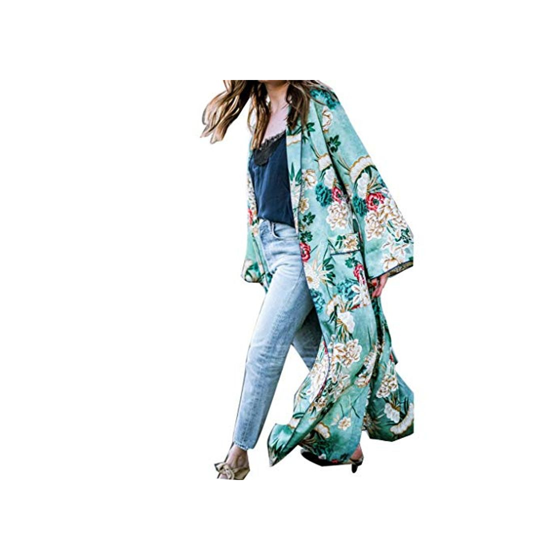 Product Overdose Bohemia Floral Borla Larga Largo Kimono Verano OtoñO Chal De Gran TamañO Tops Blusa Superior