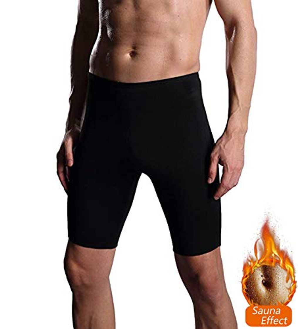 Product NOVECASA Pantalones Cortos Sauna Hombre Neopreno Sauna Pants Deportivo para Sudoración Culturismo