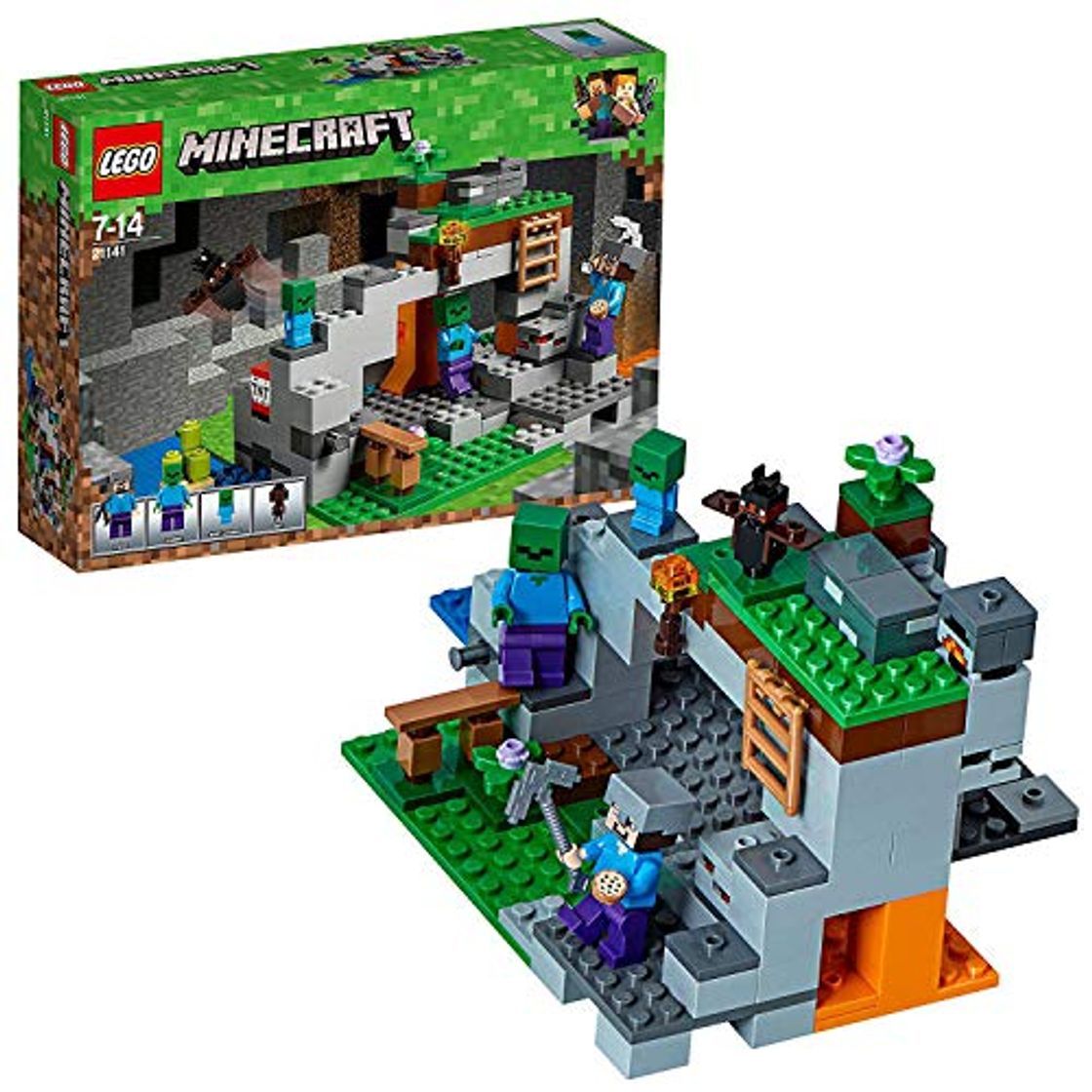 Social LEGO Minecraft - La Cueva de los Zombis, Juguete de Construcción Inspirado