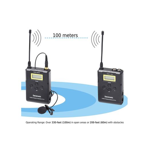 Inalámbrico Lavalier Sistema de micrófono, Saramonic uwmic15 UHF 16 canales regazo omnidireccional