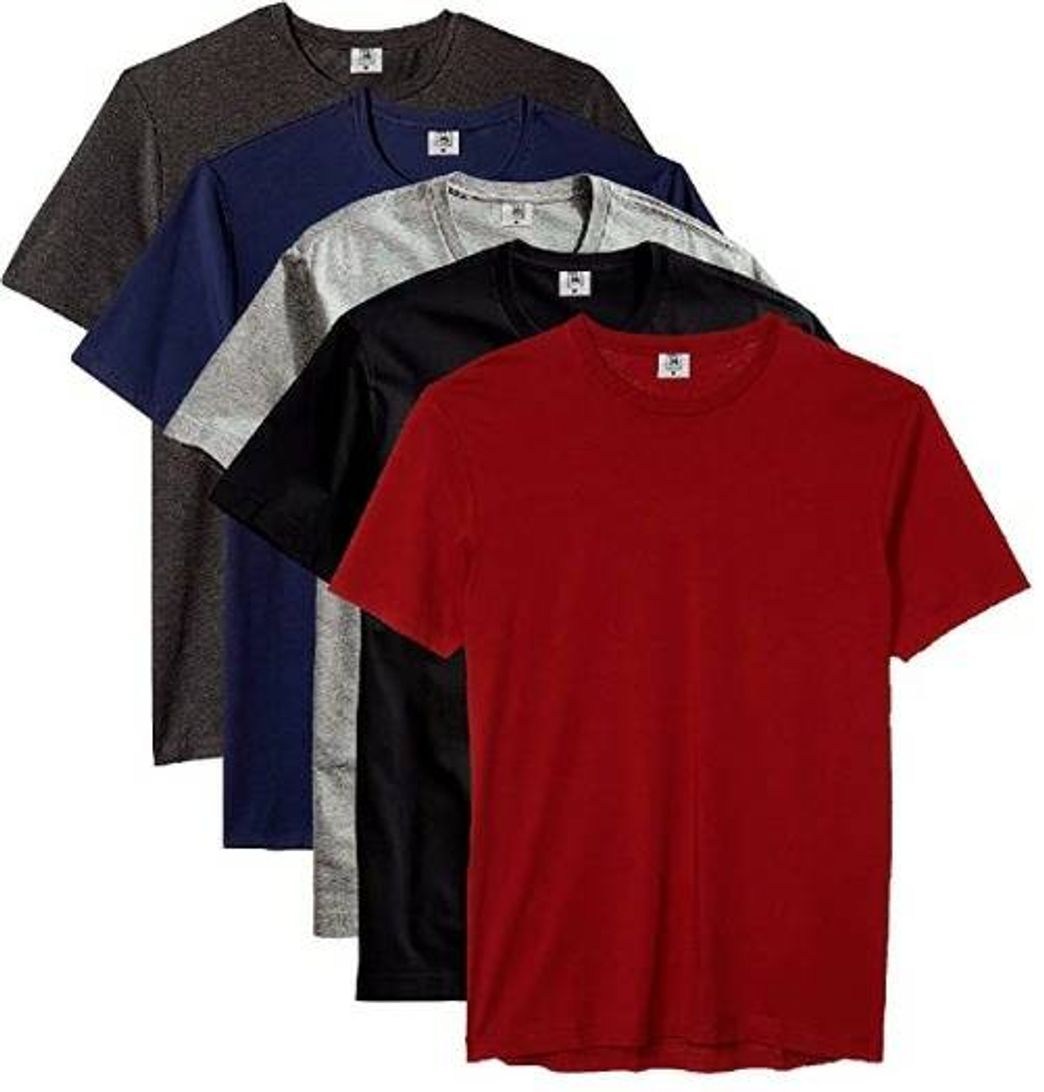 Fashion Kit com 5 Camisetas Masculina Básica Algodão Premium