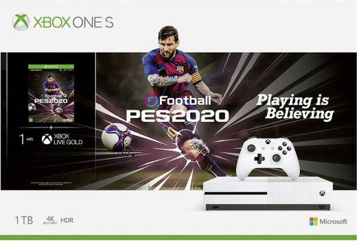 Console Xbox One S 1TB + Pro Evolution Soccer 2020 - Xbox On