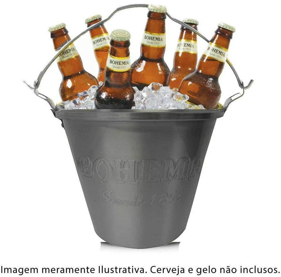 Social Balde De Gelo Em Alumínio Alto Relevo Bohemia 8058