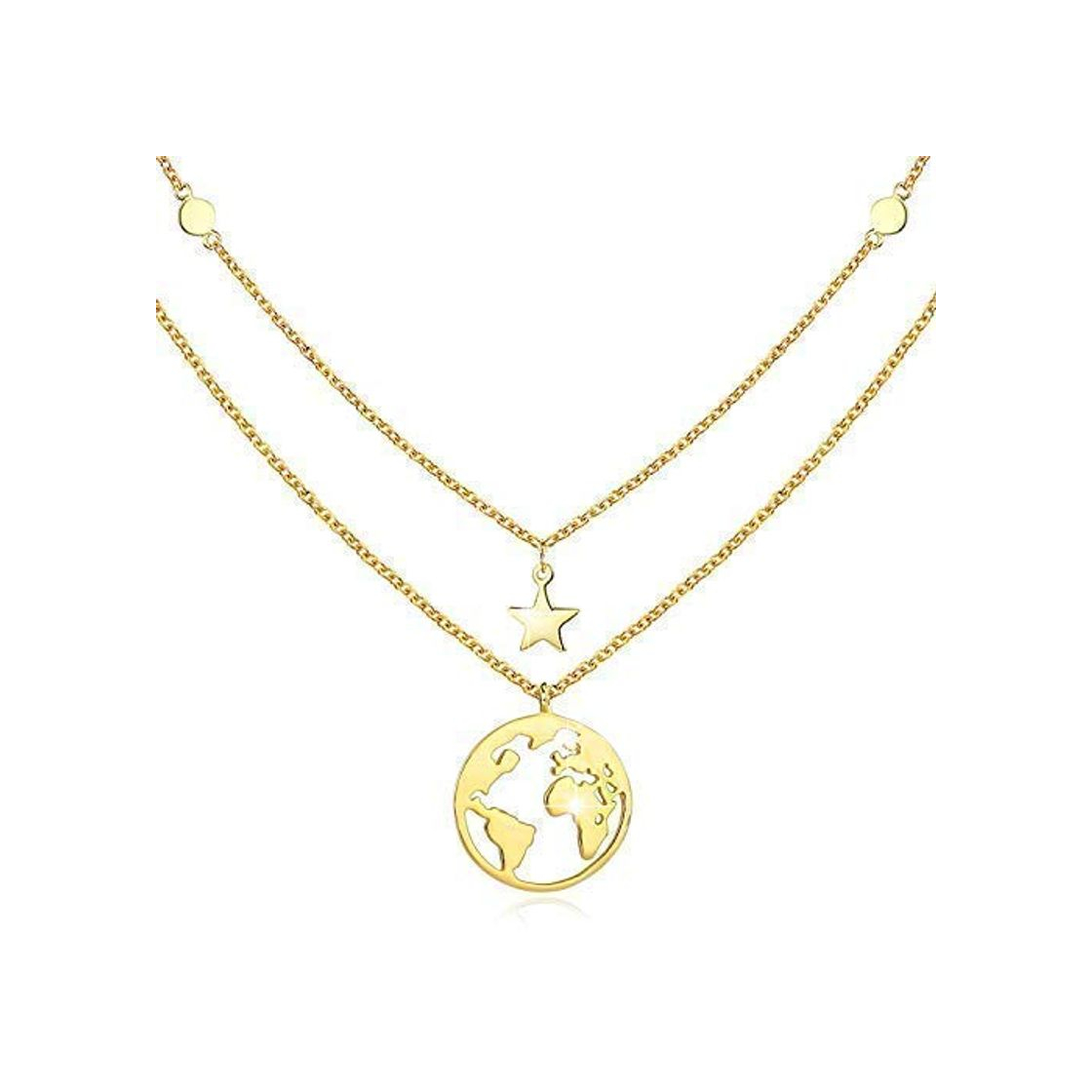 Product Collar de oro con colgante de tierra para mujeres regalo para niñas