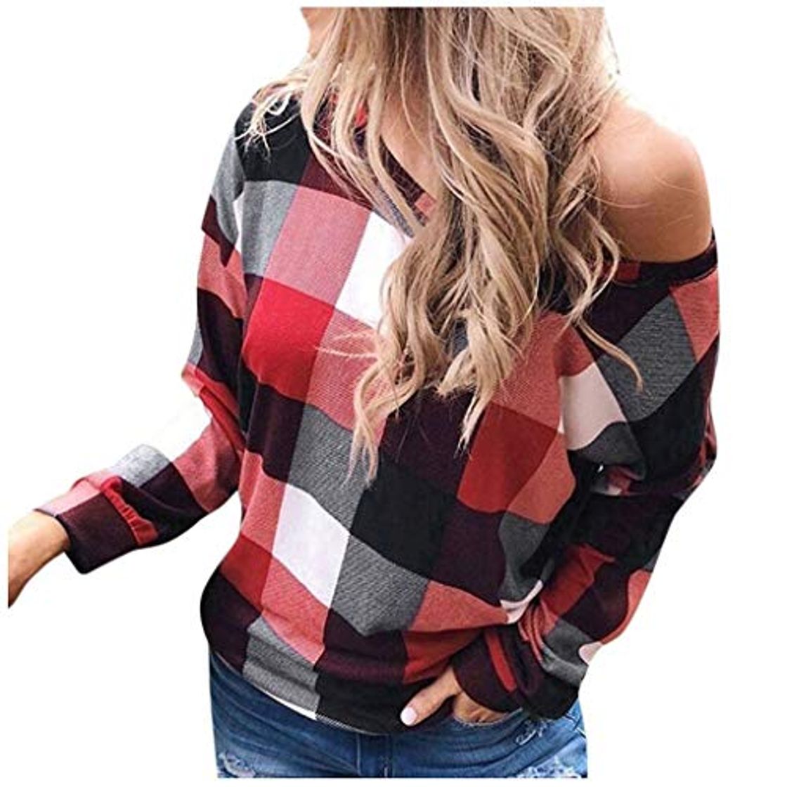 Product Luckycat Cuadros Impresión Blusas Mujer Tallas Grandes Manga Larga Casual Elegantes Ofertas