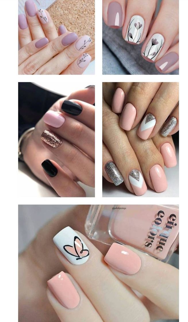 Fashion Uñas cortas con diseños sencillos.