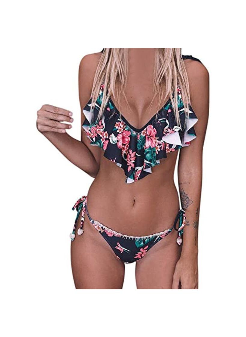 Social Logobeing Traje de Baño Bikini Mujer 2018 Cremallera Push-Up Acolchado Bañador Traje