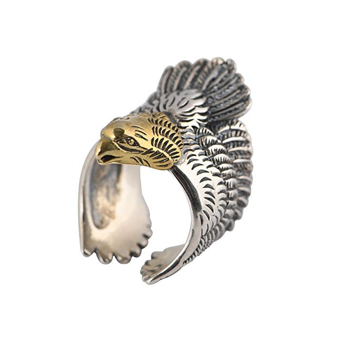 Product Anillo Águila Plata de ley 925 grande punk para hombre ajustable