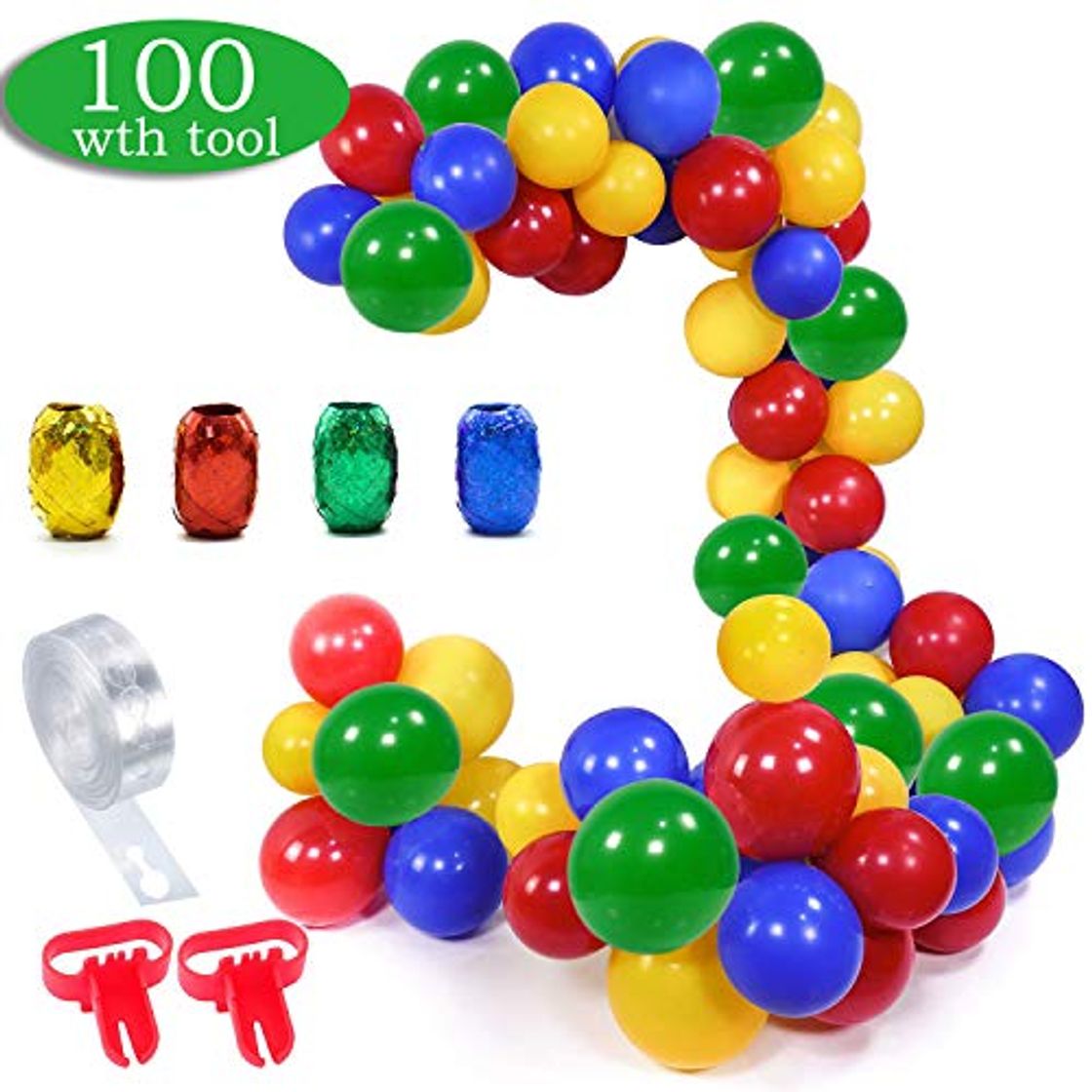 Producto SPECOOL Paquete de 100 Globos de superhéroes Globo Rojo Amarillo Azul Verde