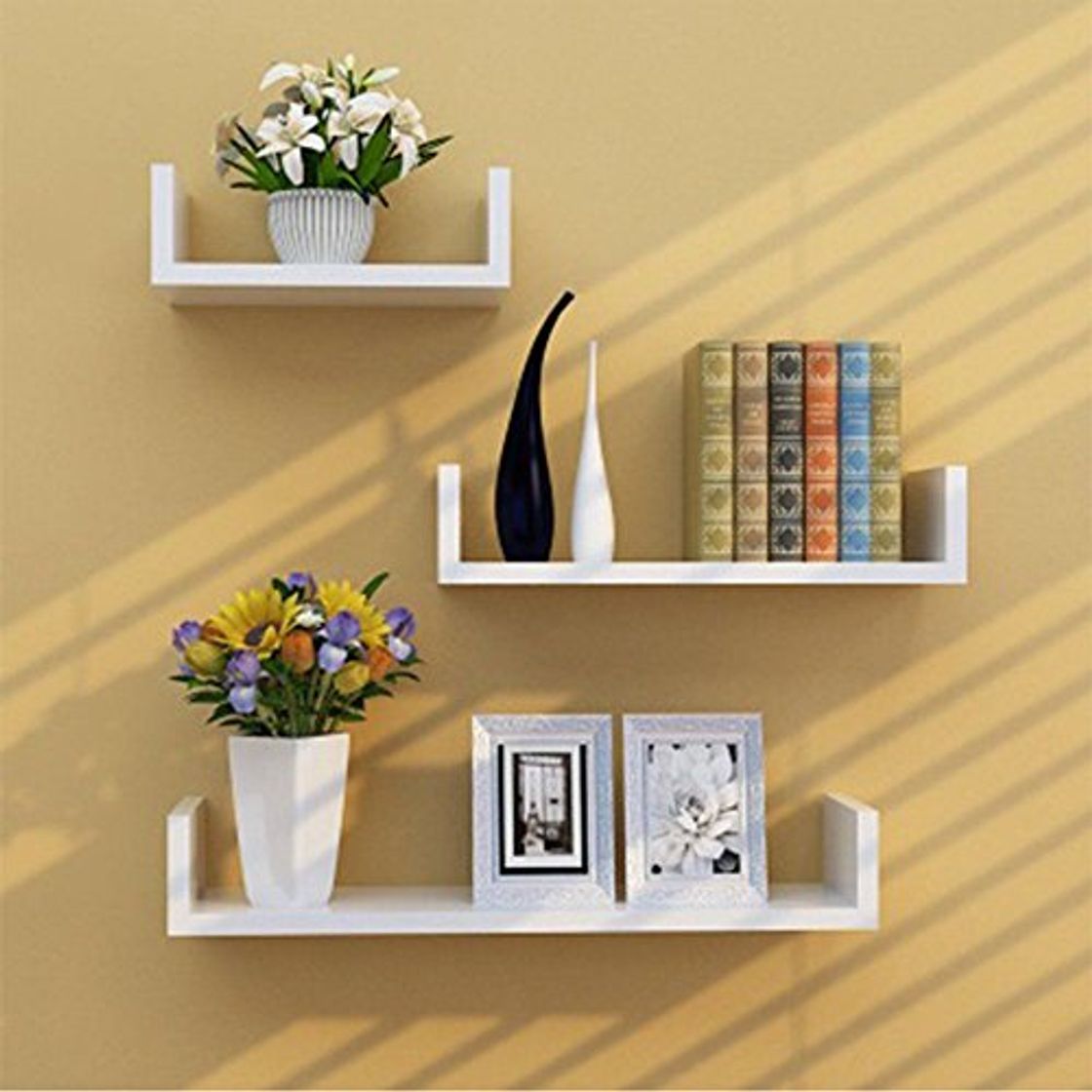 Social TANBURO Estantería de Pared Estanterías Cubos Juego de 3 Piezas para Libros