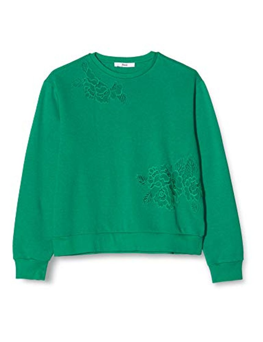 Producto Marca Amazon - find.  Sudadera Bordada Mujer, Verde