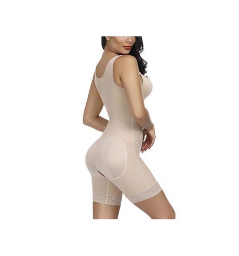 FeelinGirl Mujer Faja Reductora con Cinta Ajustable Corsé Bustier Ajustable Cremallera Shapewear