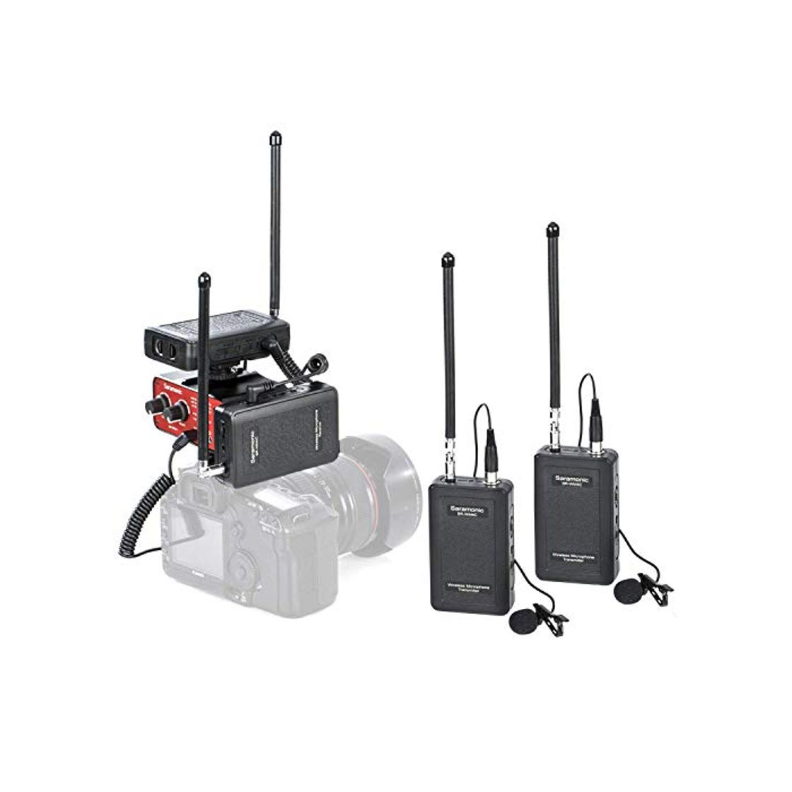 Productos Saramonic VHF Dual Wireless Lavalier Microphone System 2 transmisores