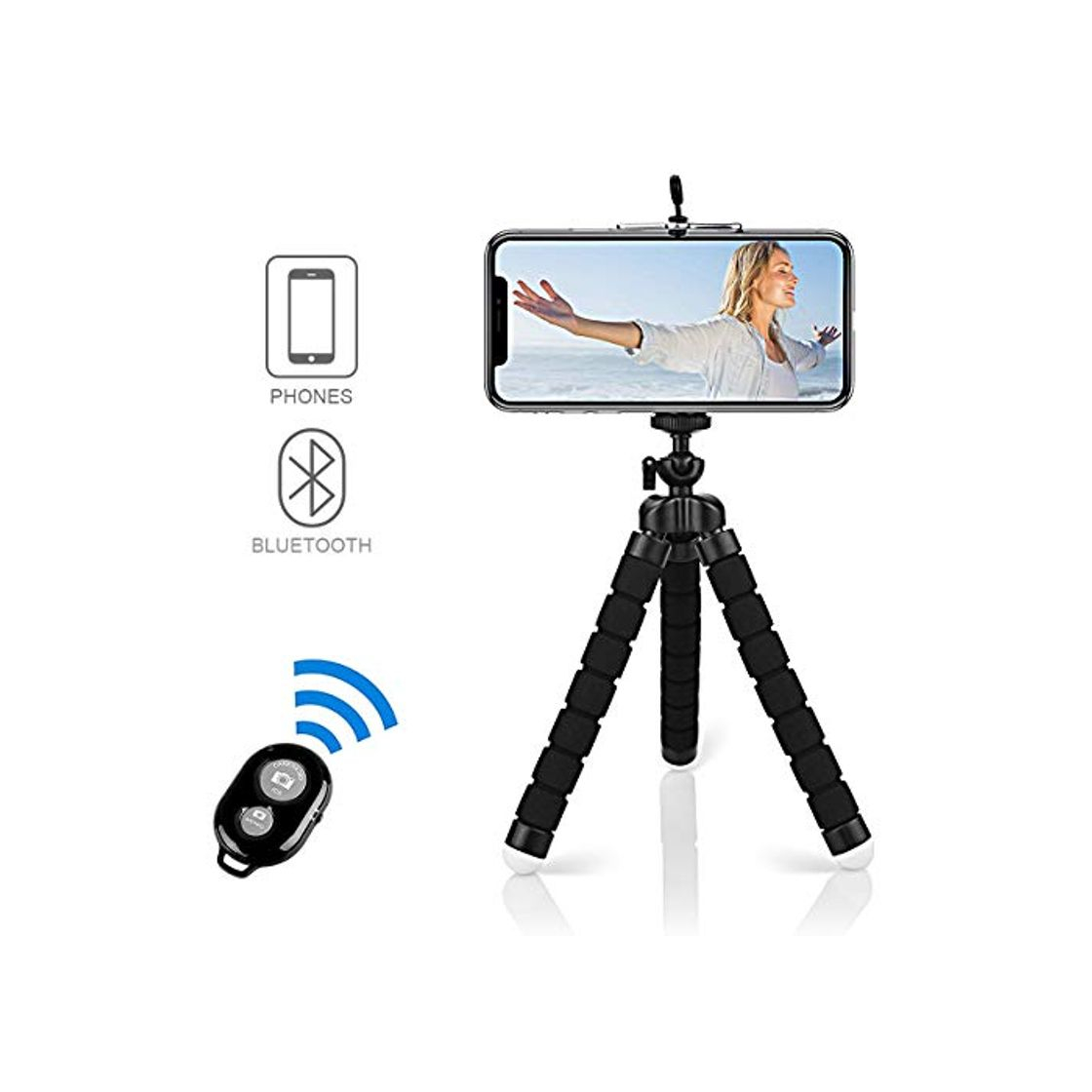 Social Alfort Mini Trípode, Trípode Móvil Flexible 360° Rotación Teléfonos de Soporte con