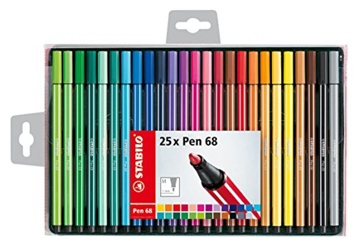 Product Stabilo Pen 68 – Estuche de 25 rotuladores de punta media – Colores surtidos