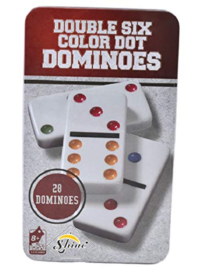 Product Shine SS9 28 Dominoes Double 6 Dominoes Game Set Dot Design Black