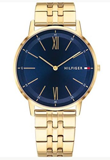 Tommy Hilfiger Reloj Analógico para Hombre de Cuarzo con Correa en Bañada