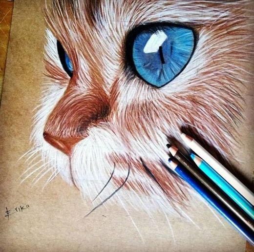 Dibujo con lápices de colores🐱🎈