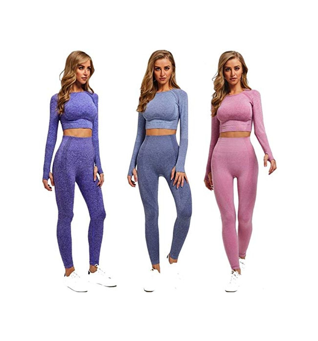 Product CrisKat Chándal mujer Conjunto deportivo mujer Conjunto Cintura Alta Leggings para Running