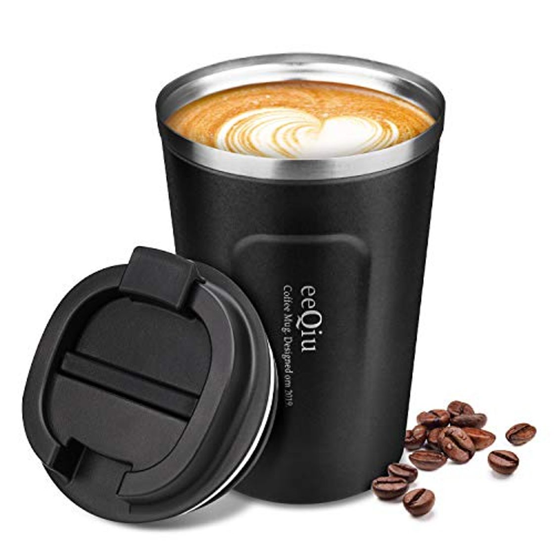 Product eeQiu Taza de café para Llevar 13oz 100% a Prueba de Fugas