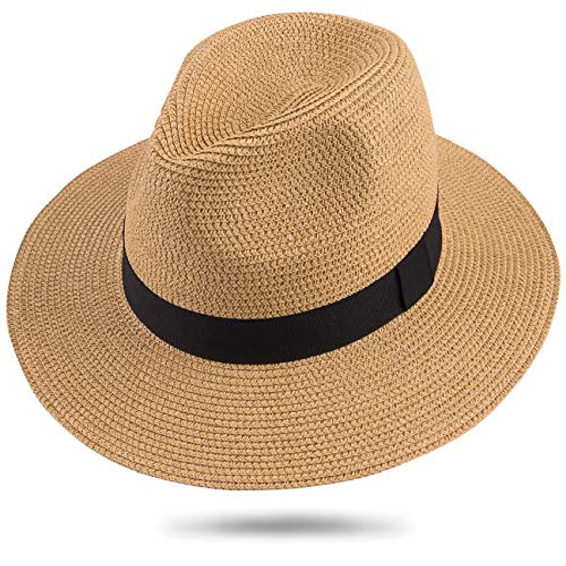 Moda Maylisacc Sombrero de Panamá Unisex Sombrero de Paja Sombrero de Verano Sombrero de Playa de Fedora para Hombres Mujeres