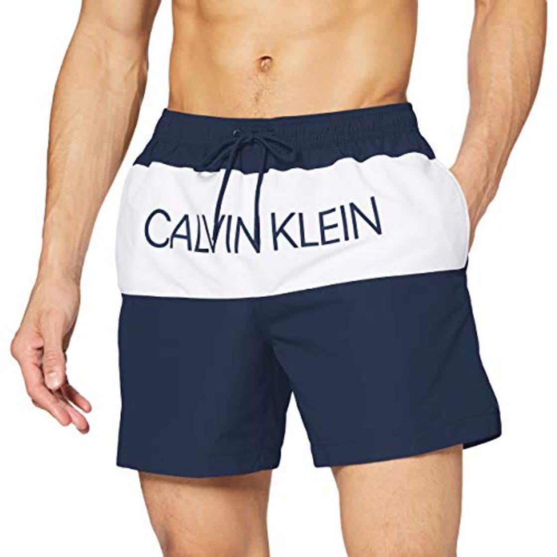 Social Calvin Klein Medium Drawstring Bañador, Azul
