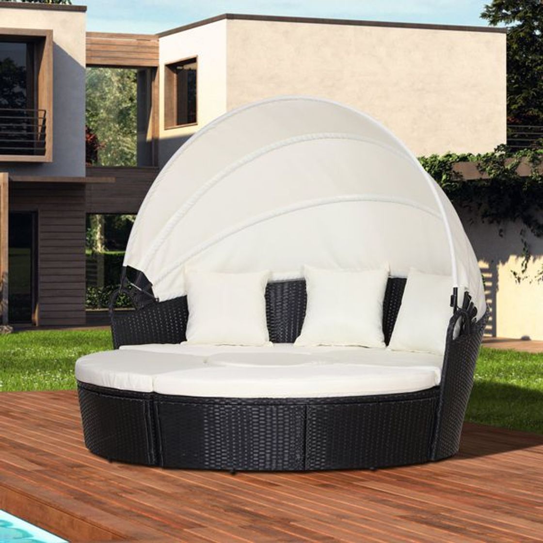 Moda Outsunny Sofá Modular Diseño 2 en 1para Jardín Cama Chill-Out ...