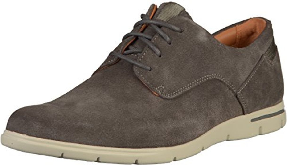 Moda Clarks Vennor Walk, Zapatos de Cordones Derby para Hombre, Gris