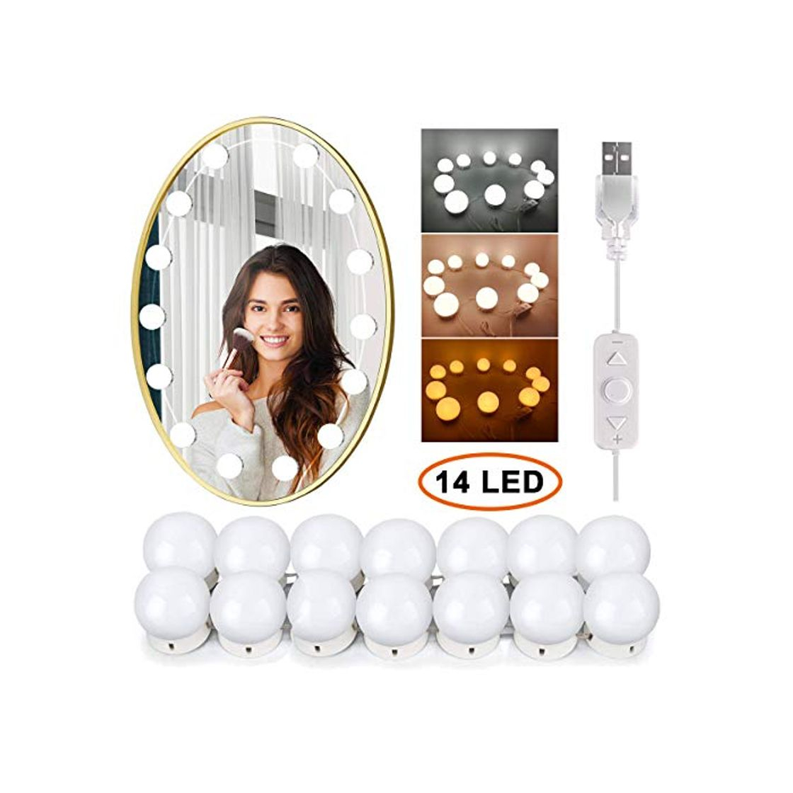 Producto Wesho Hollywood - Kit de luces LED para espejo de tocador con