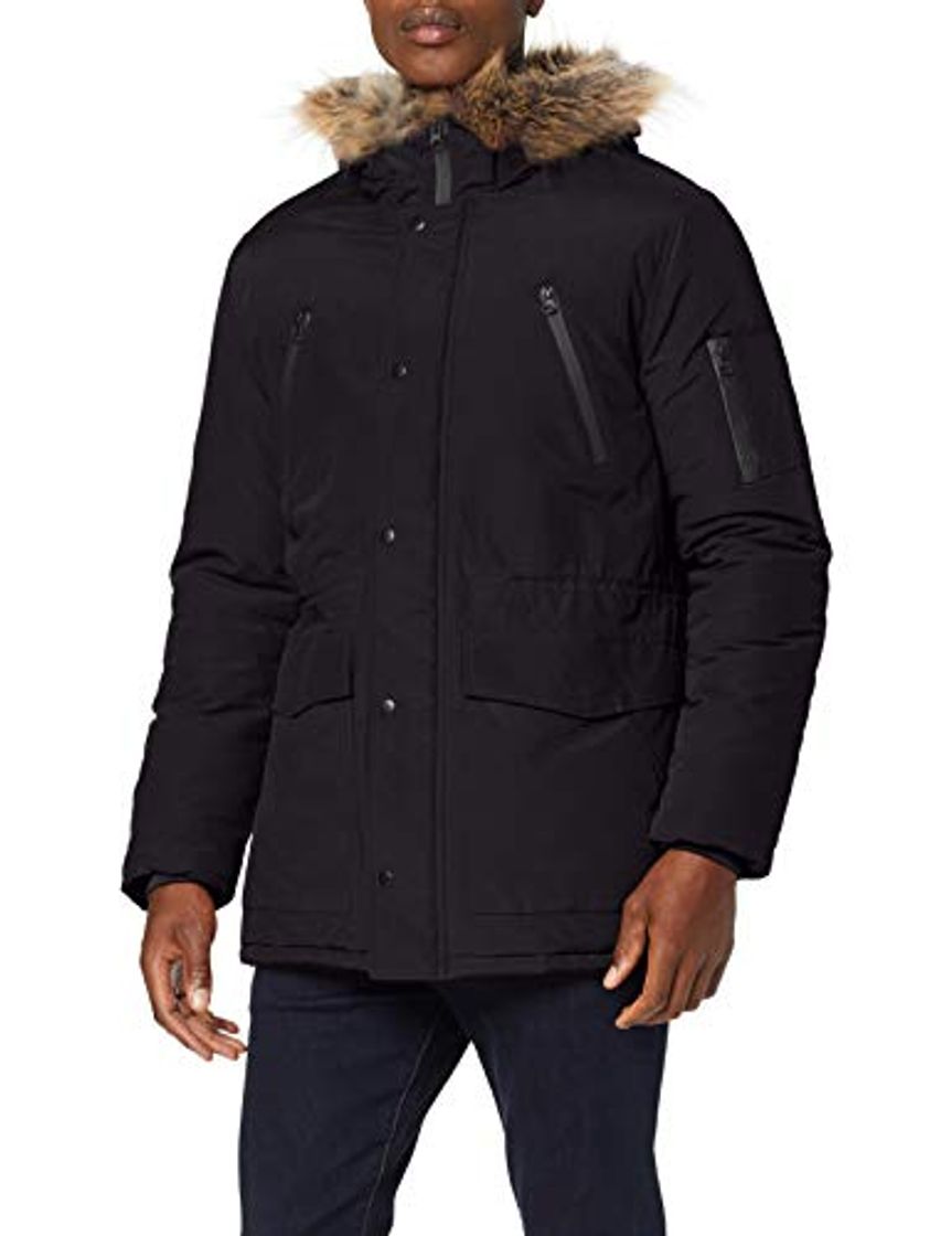 Producto Marca Amazon - find. Parka - Chaqueta Hombre, Negro