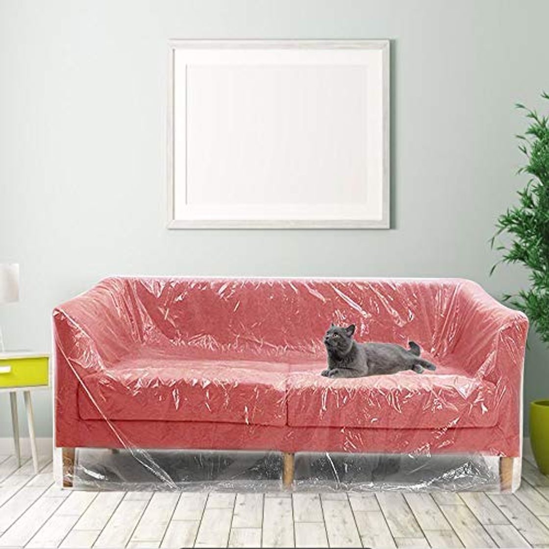 Product DECARETA Protector de Sillón de Plástico Transparente Plástico Cubretodo de Polietileno Transparente 3M * 2 M PE Funda De Sofá A Prueba De Polvo Impermeable para protección a Largo Plazo