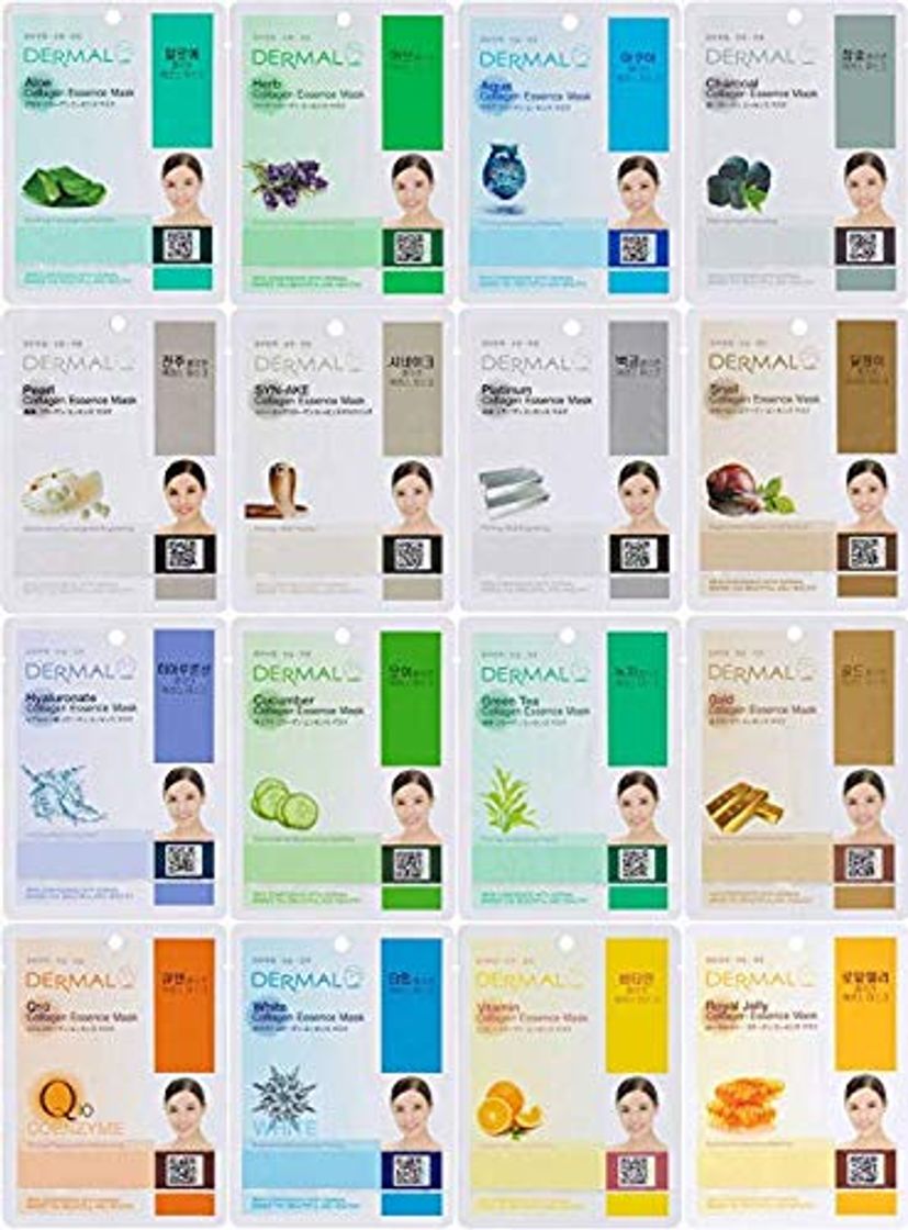 Beauty DERMAL 16 Combo Pack Collagen Essence Facial Mask Sheet - The Ultimate