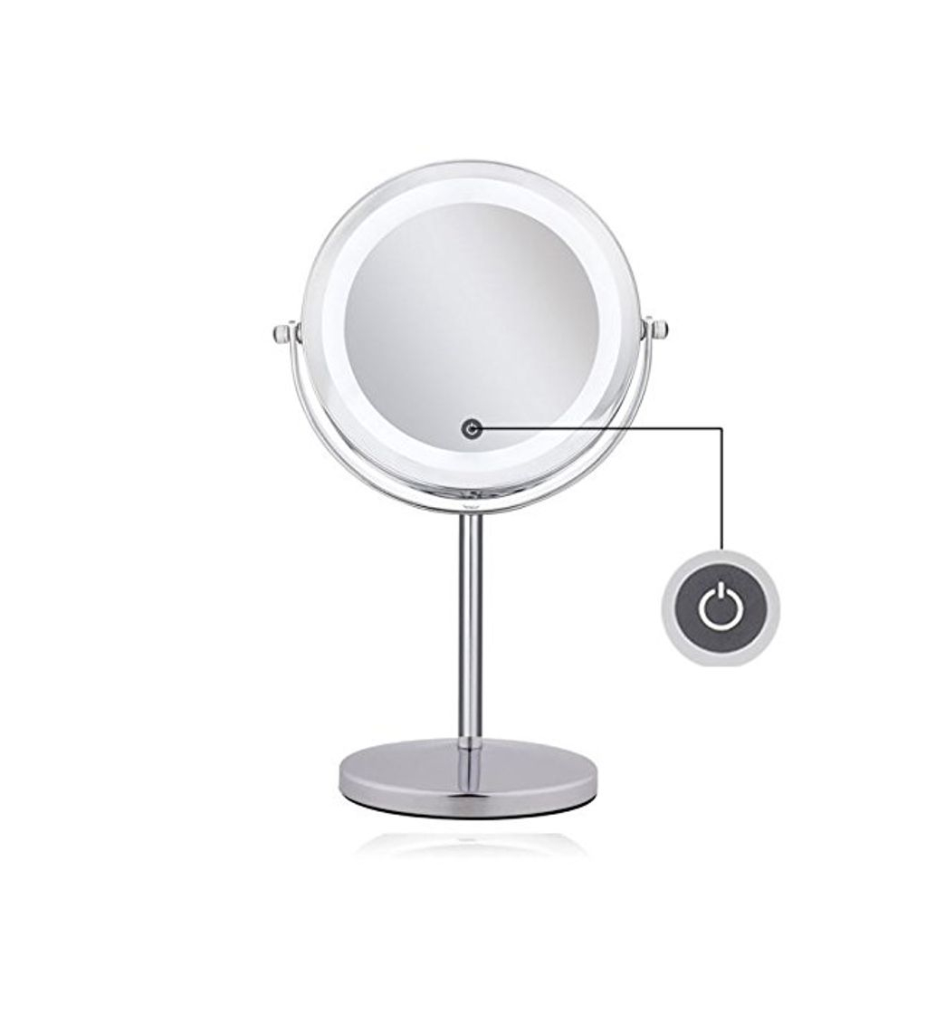 Social Makeup Mirror 10 X Magnifying 7” Double sided make up mirror freestanding