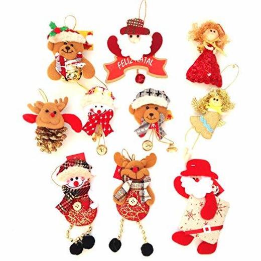Adornos decoración colgante muñecos para árbol de Navidad 10 unidades diferentes