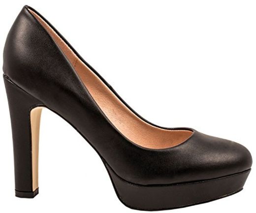 Elara Zapato de Tacón Alto Mujer Plataforma Chunkyrayan Negro E22321
