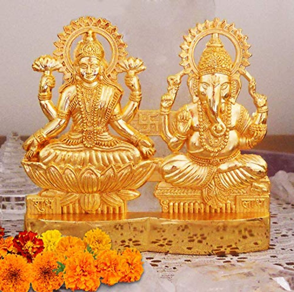 Product Figura decorativa Hindu Dios Lakshmi Ganesh de metal con forma de ídolo