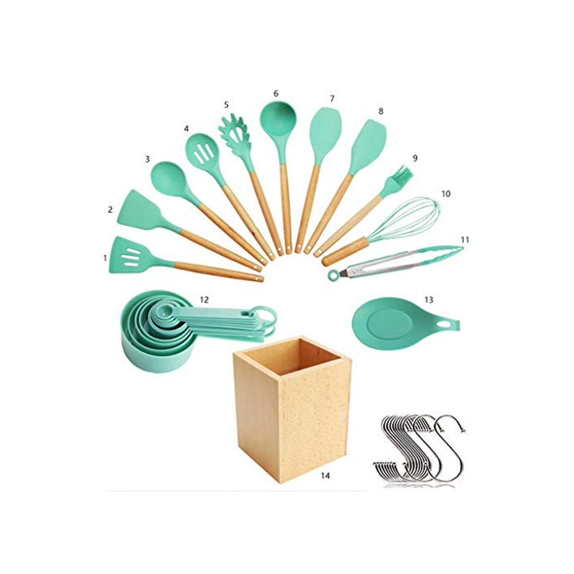Social Utensilios De Cocina Juego De 23 Piezas Utensilios De Cocina De Silicona