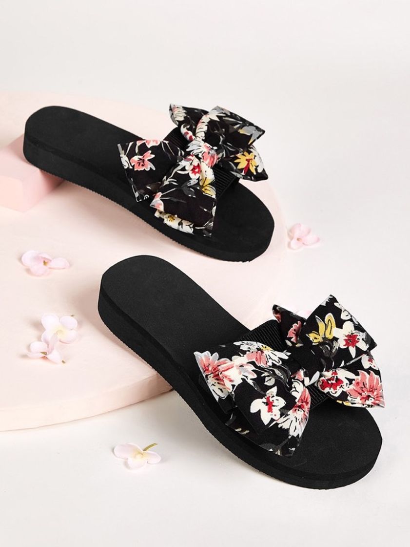 Moda Sandalias con moño estampado 😍