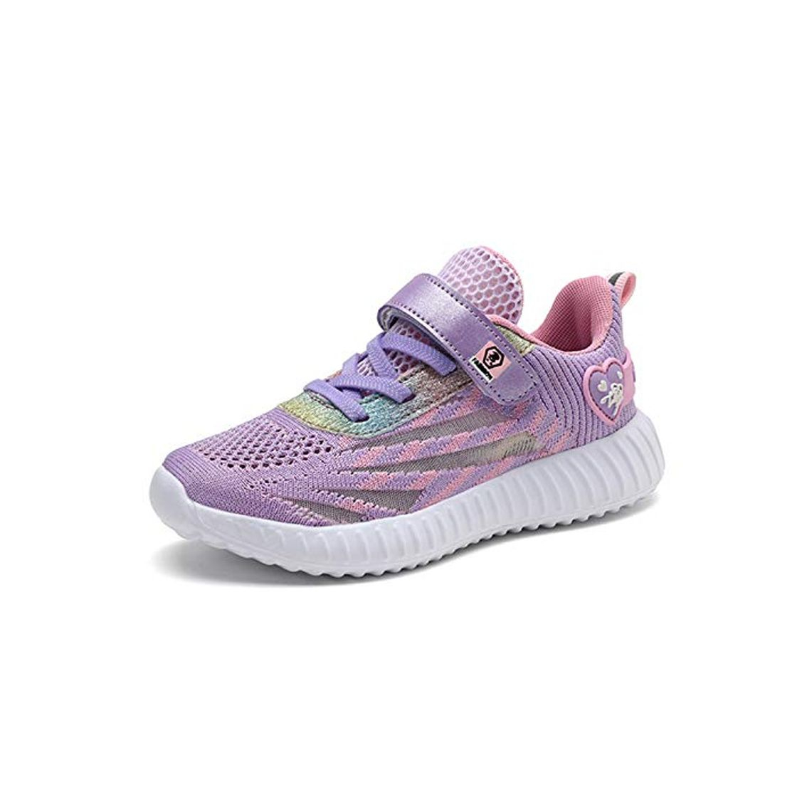 Social Zapatillas Deportivas Unisex para Niños Zapatillas de Tenis Correr Transpirables para Niñas Zapatillas Ligeras Gimnasio Running Caminando Trotar Morado Talla 35 EU
