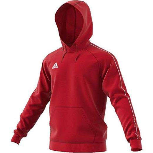 Adidas Core18 Hoody Sudadera con Capucha, Hombre, Rojo