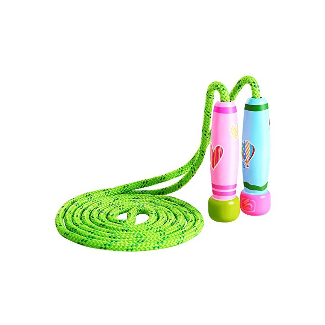 Producto KONVINIT Cuerda para Saltar con Mango de Madera Colorido para niños Cuerda de Salto Ajustable de 102 Pulgadas para Fitness y pérdida de Grasa