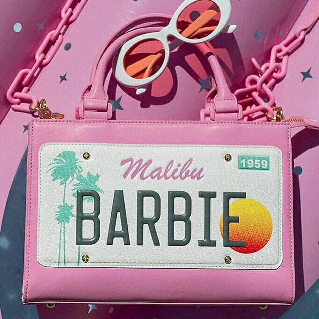 Moda Stitch Shoppe X Barbie™ License Plate Crossbody Bag 