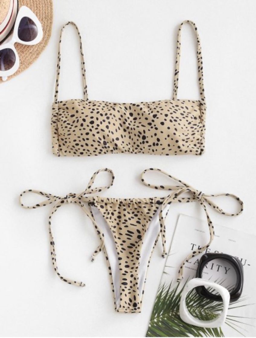 Fashion Bikini Acolchado Con Estampado De Leopardo 